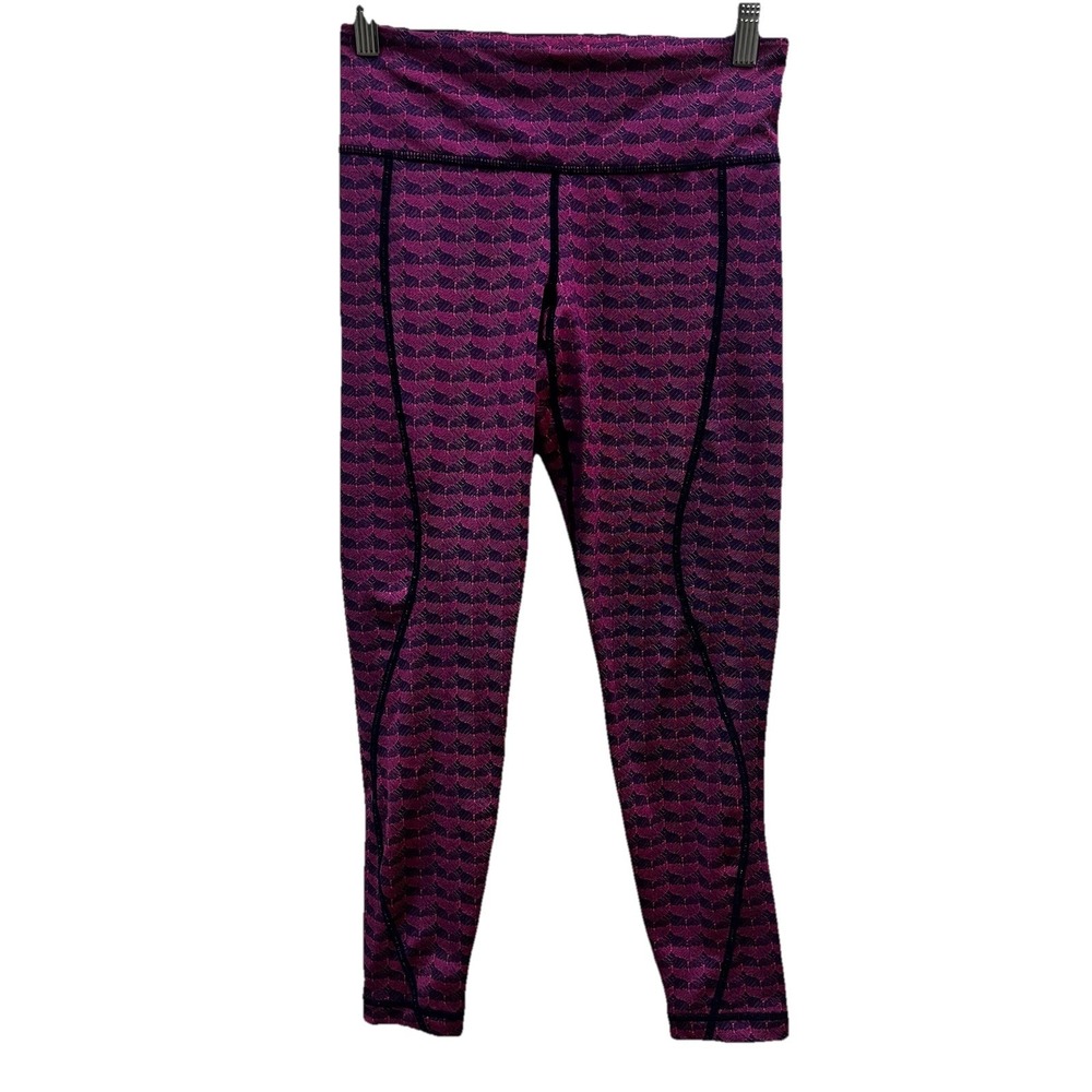 Vineyard Vines Etched Whale Tail Printed Leggings Women XS Pink Performance 3/4